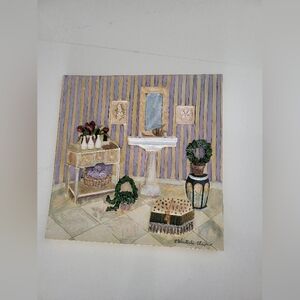 C Wjnterle Olson Art. Depicting A Bathroom Scene